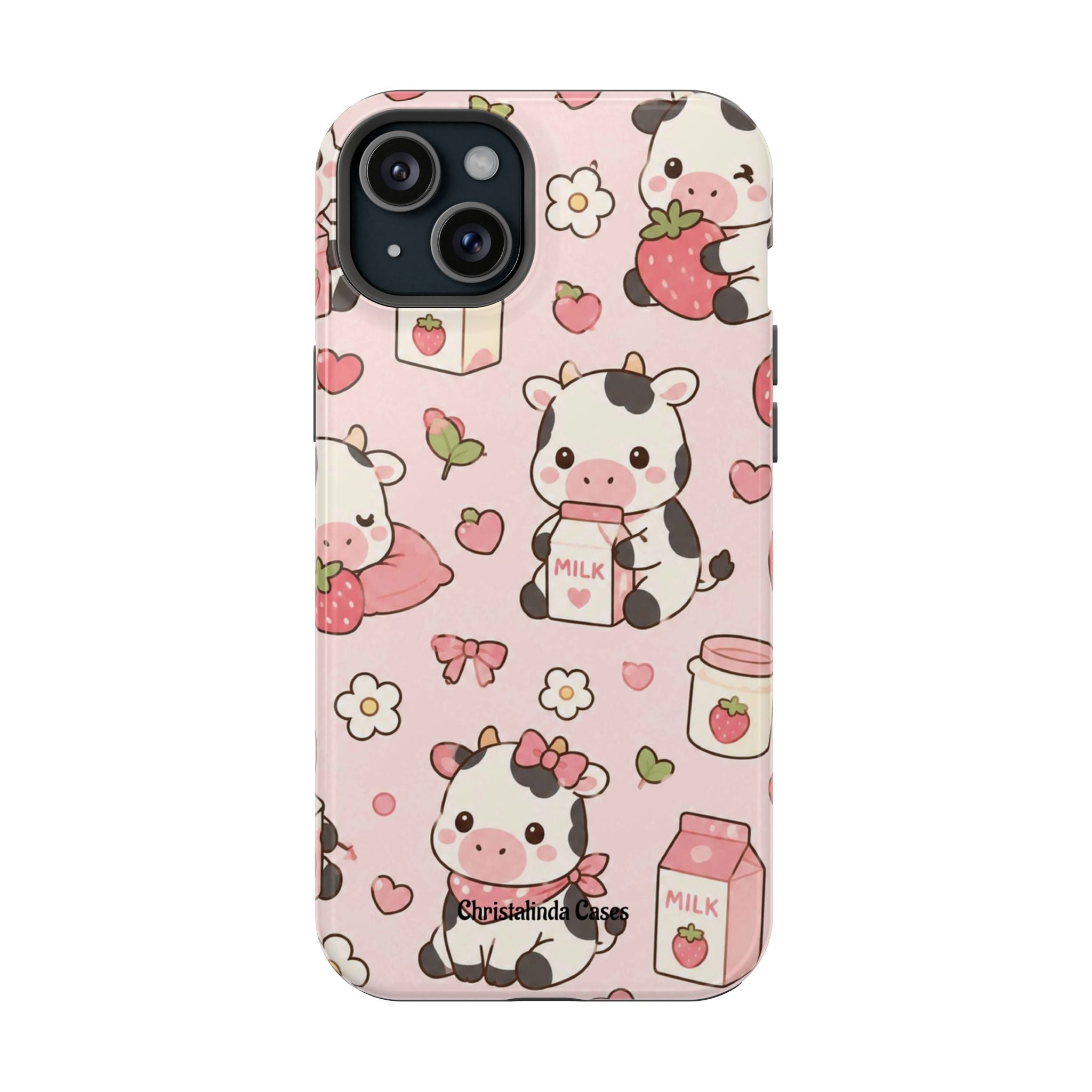 Strawberry Moo Impact-Resistant MagSafe Phone Case