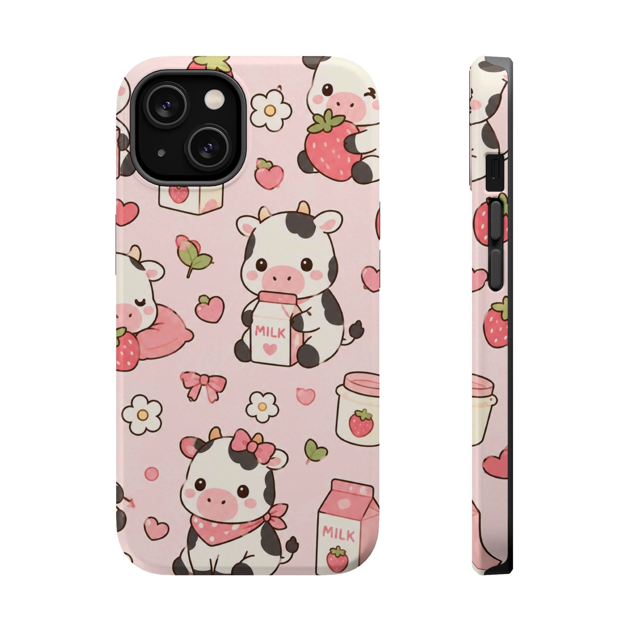 Strawberry Moo Impact-Resistant MagSafe Phone Case