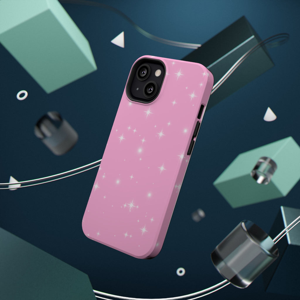 Sparkling Pink Impact-Resistant MagSafe Phone Case