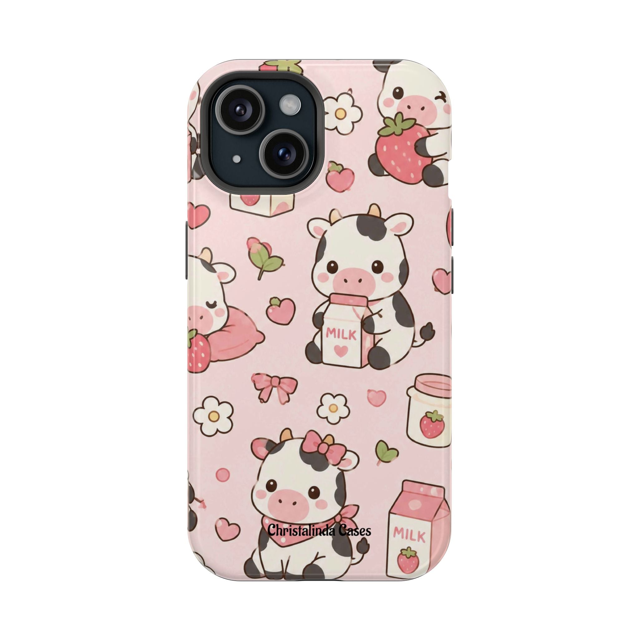 Strawberry Moo Impact-Resistant MagSafe Phone Case
