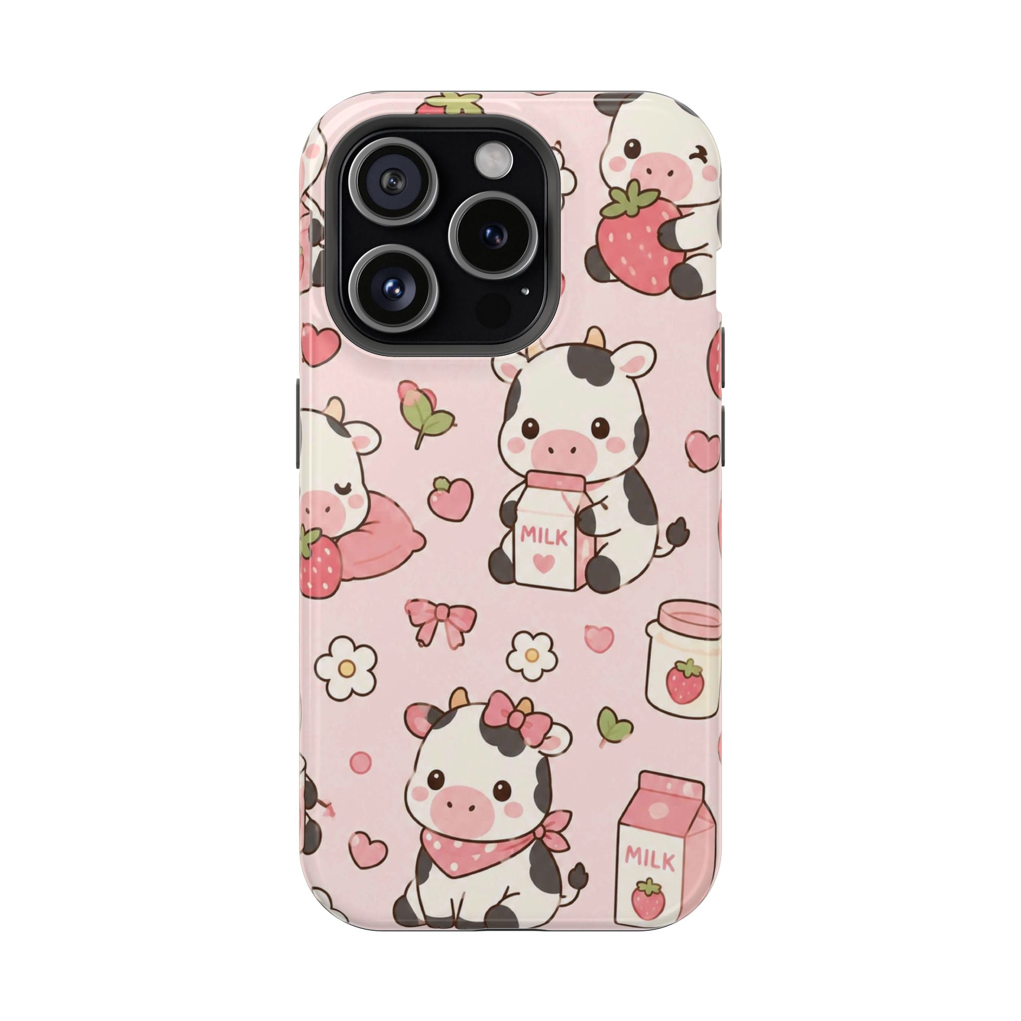 Strawberry Moo Impact-Resistant MagSafe Phone Case