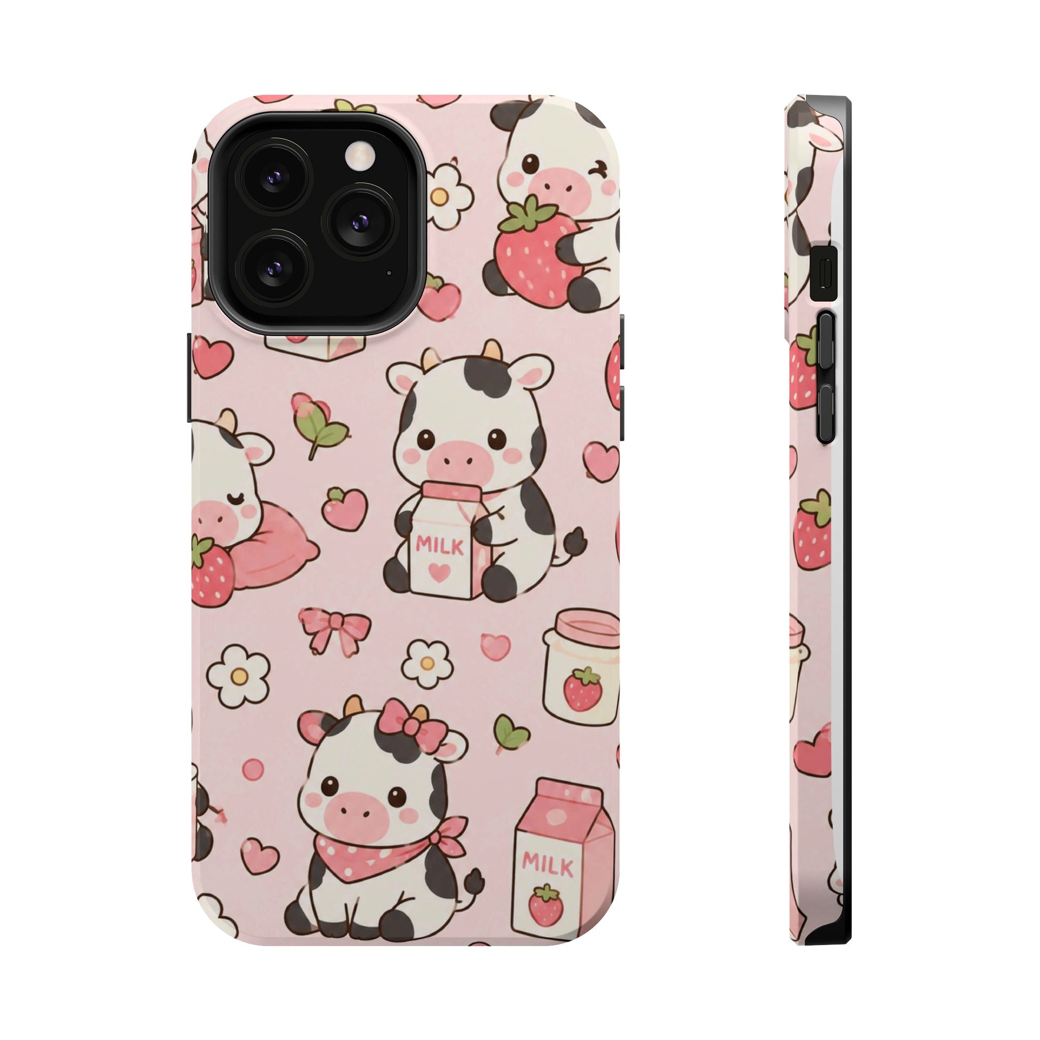 Strawberry Moo Impact-Resistant MagSafe Phone Case