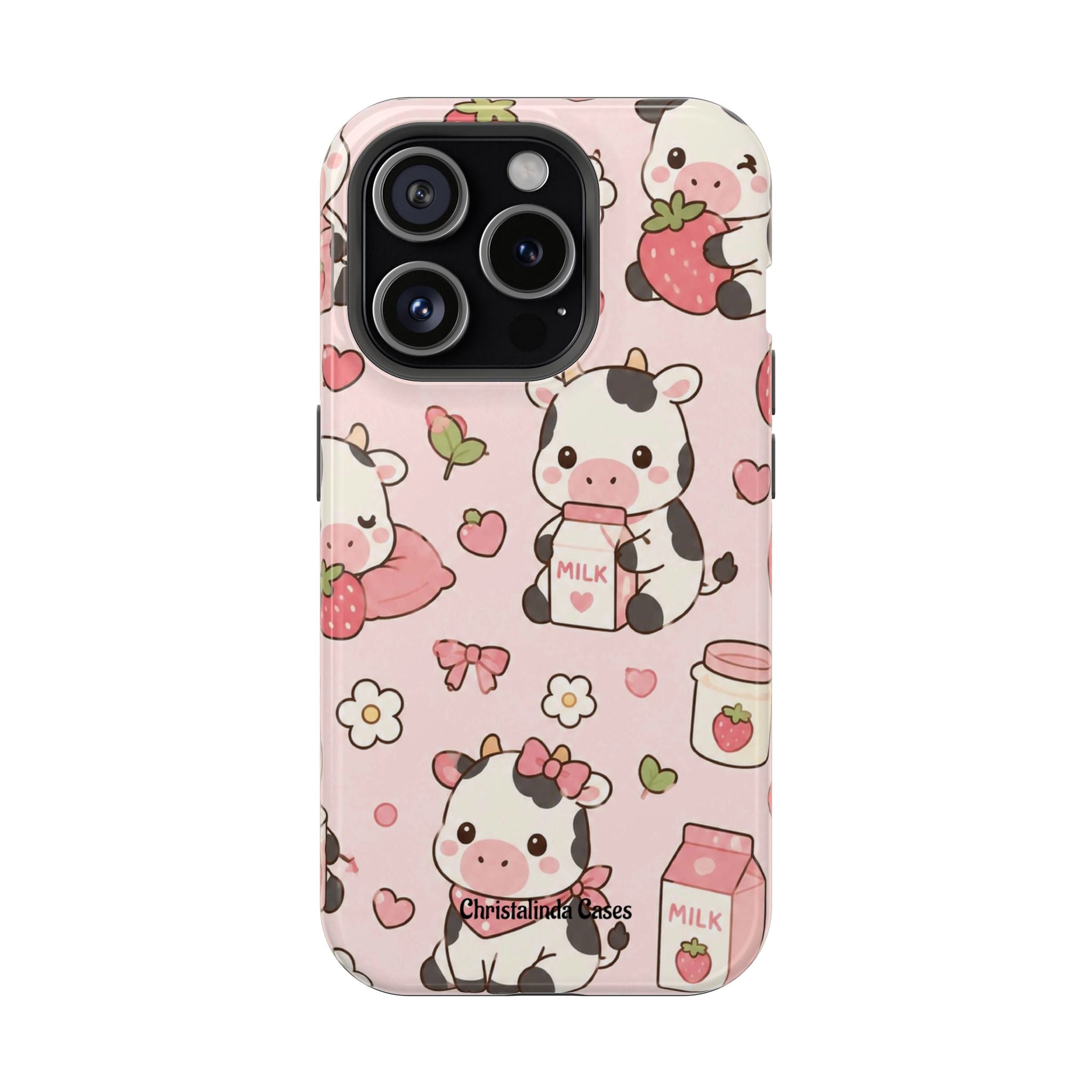 Strawberry Moo Impact-Resistant MagSafe Phone Case