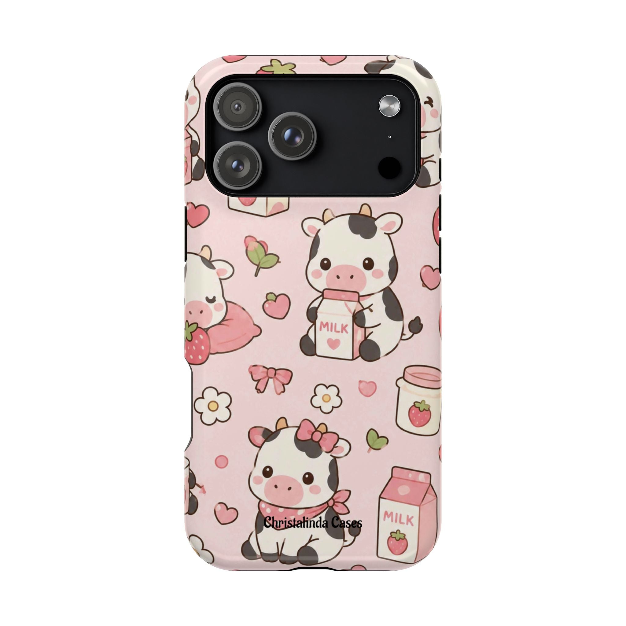 Strawberry Moo Impact-Resistant MagSafe Phone Case
