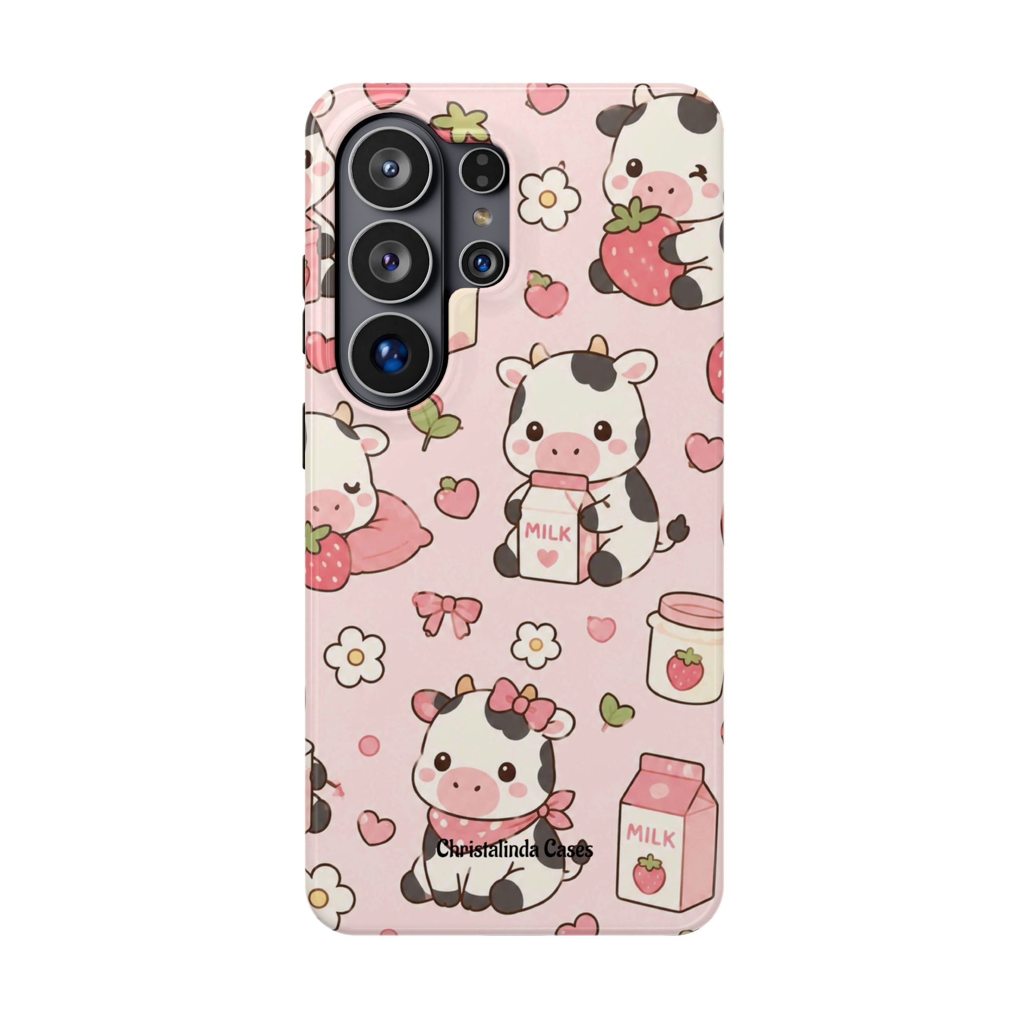 Strawberry Moo Impact-Resistant MagSafe Phone Case