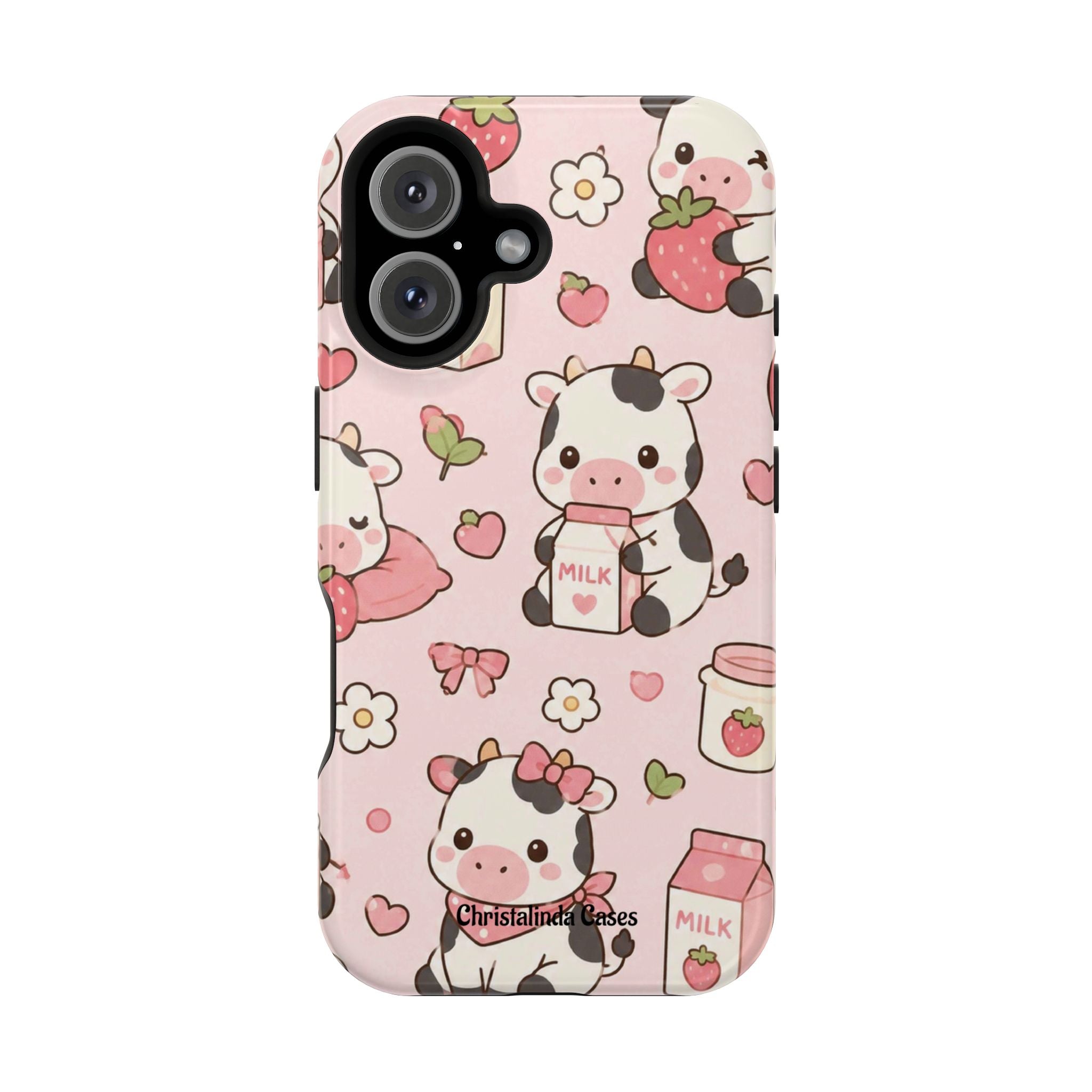 Strawberry Moo Impact-Resistant MagSafe Phone Case