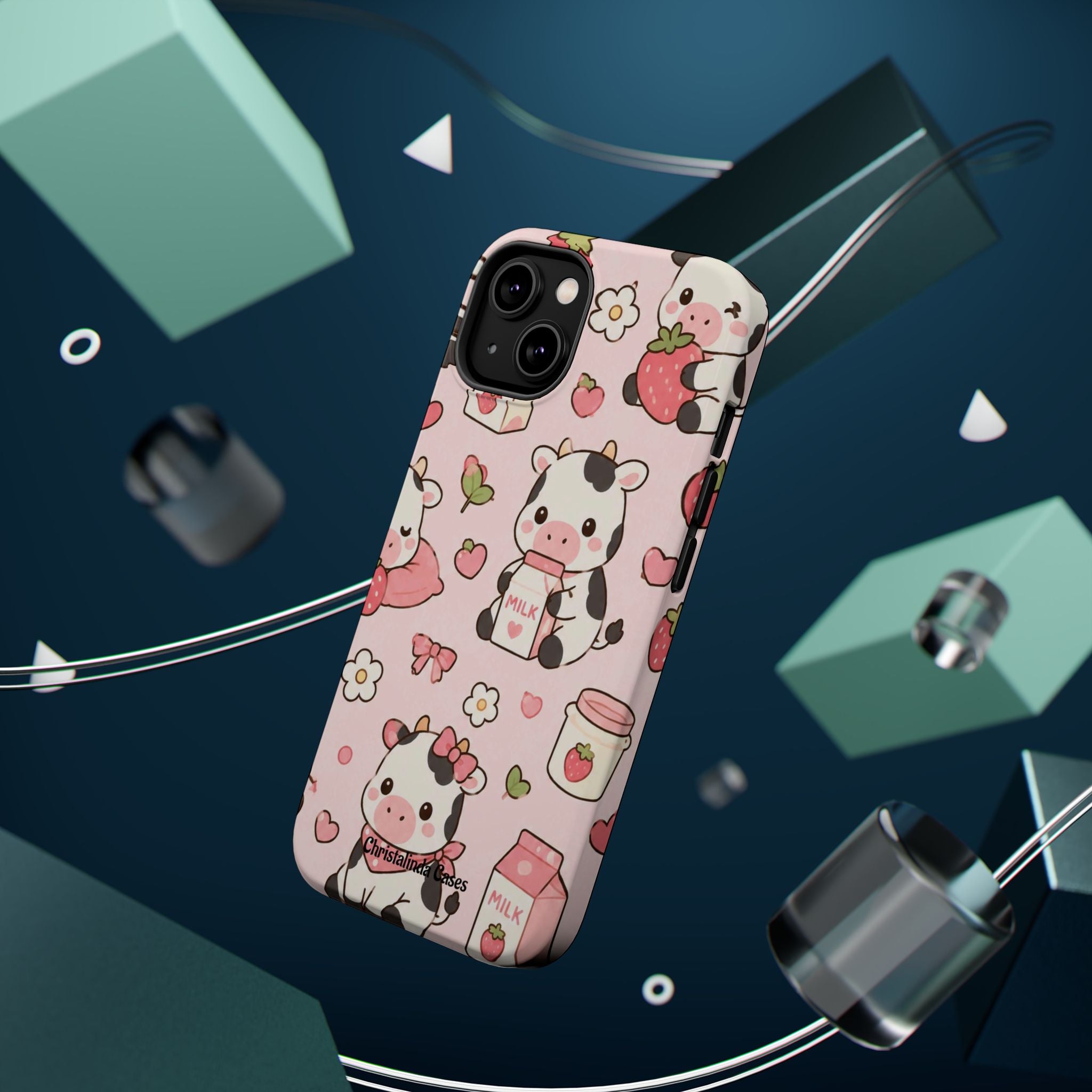 Strawberry Moo Impact-Resistant MagSafe Phone Case