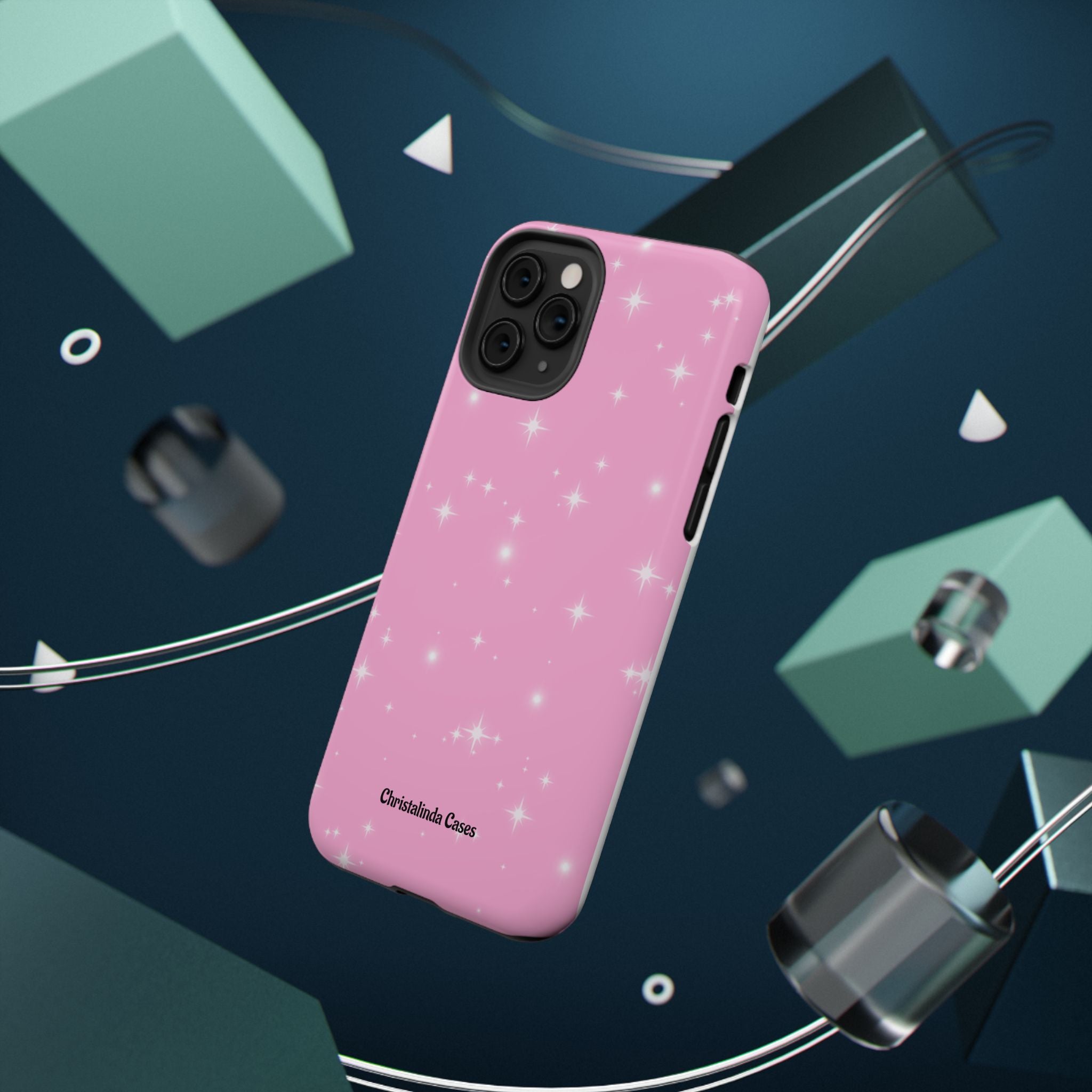 Sparkling Pink Impact-Resistant MagSafe Phone Case