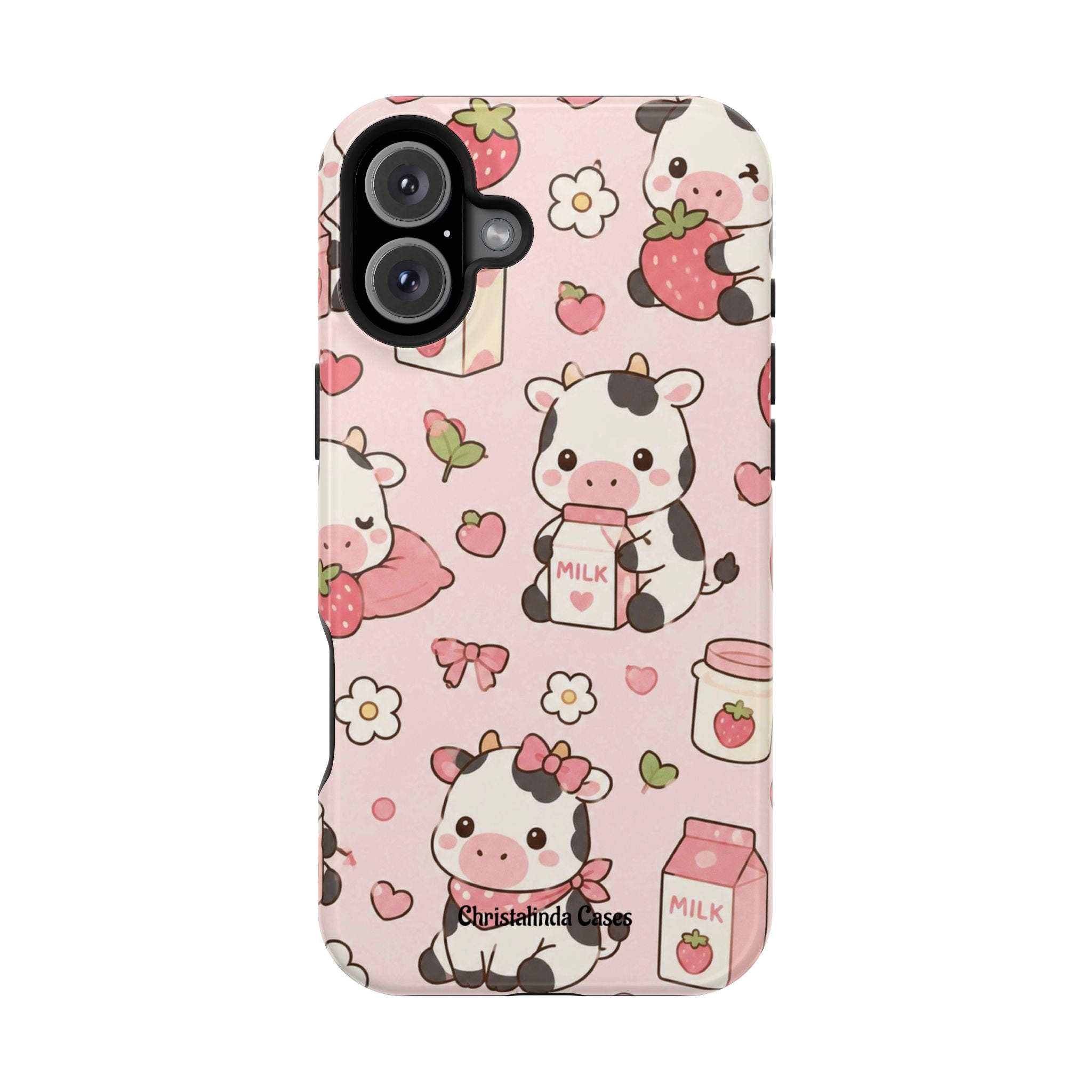 Strawberry Moo Impact-Resistant MagSafe Phone Case