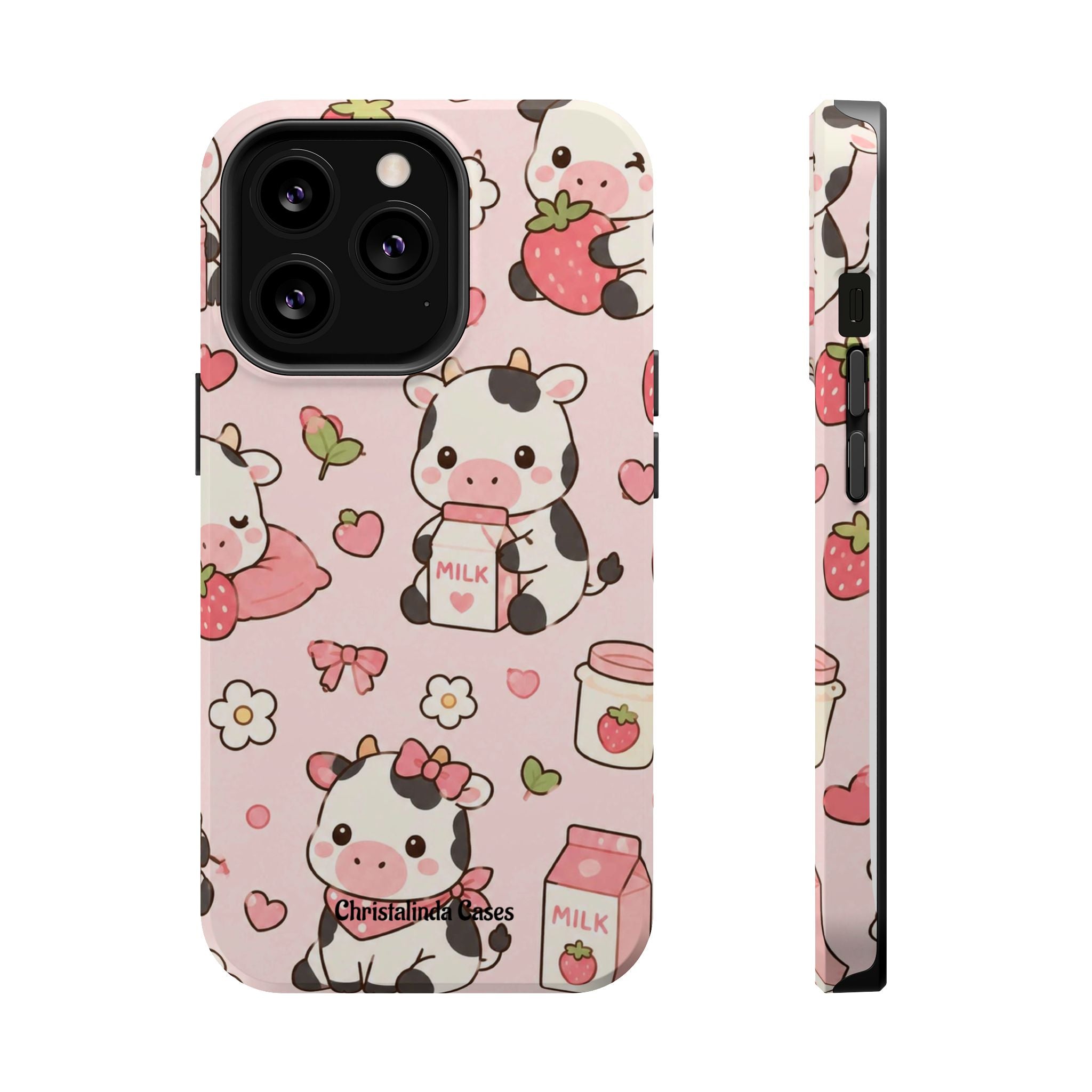 Strawberry Moo Impact-Resistant MagSafe Phone Case
