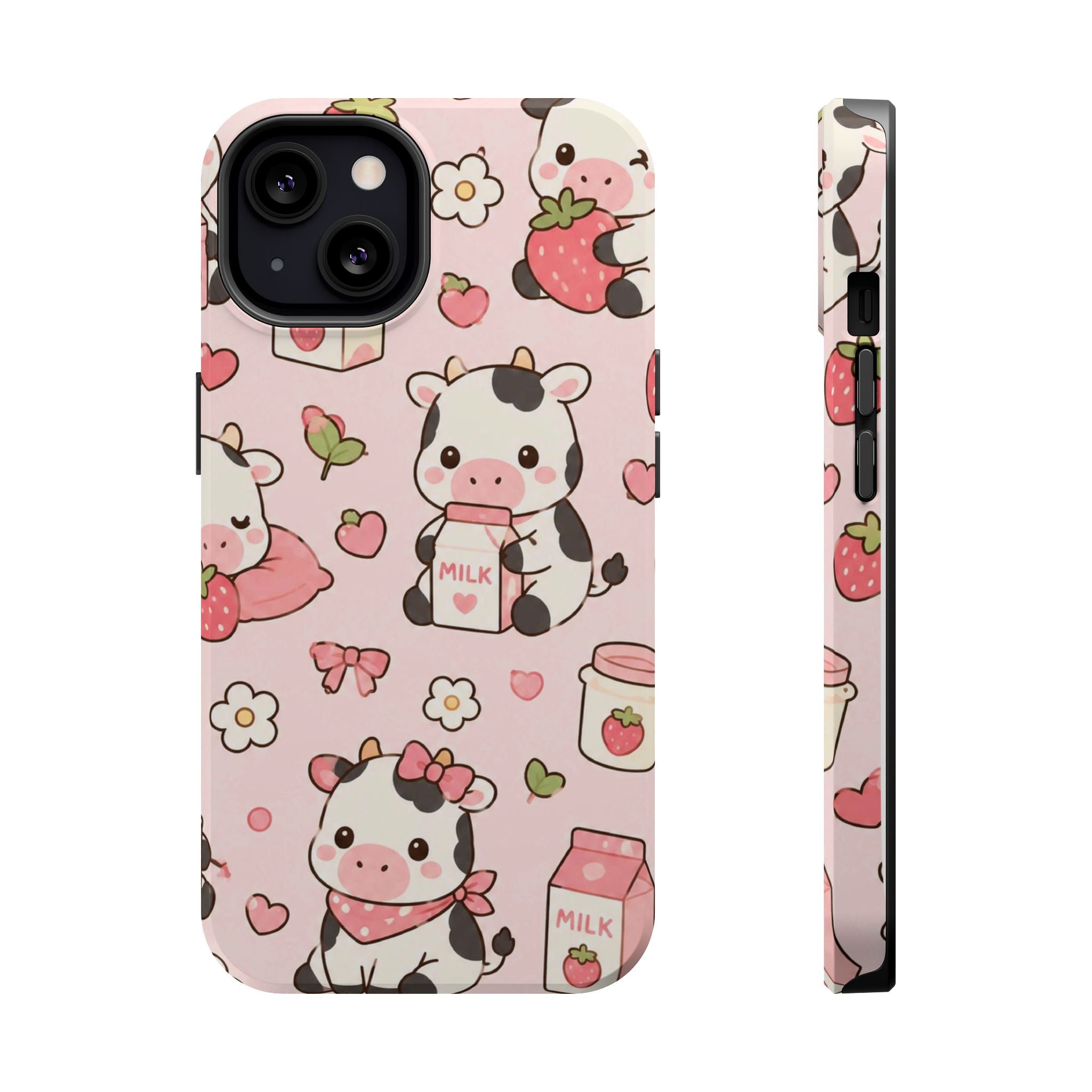 Strawberry Moo Impact-Resistant MagSafe Phone Case