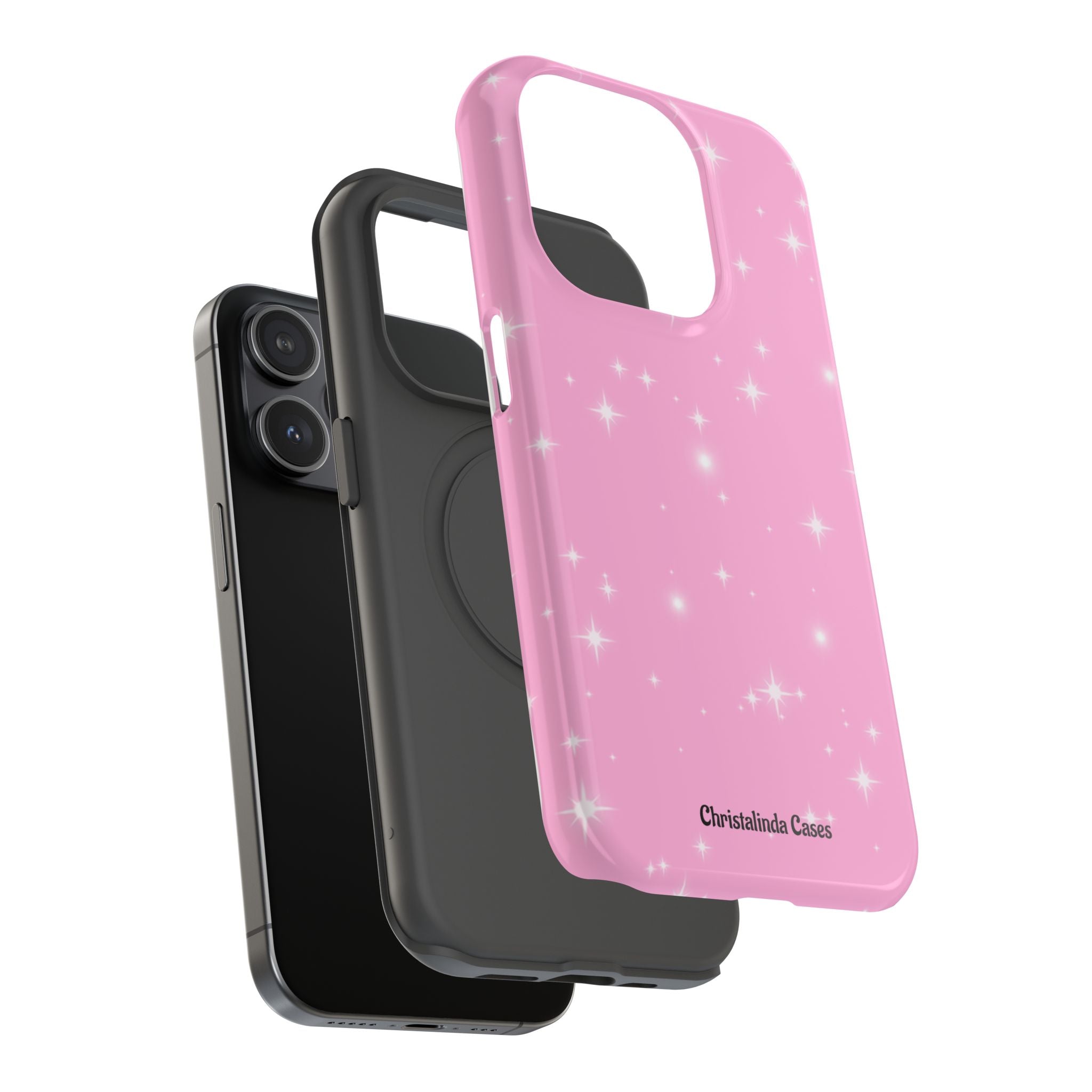Sparkling Pink Impact-Resistant MagSafe Phone Case