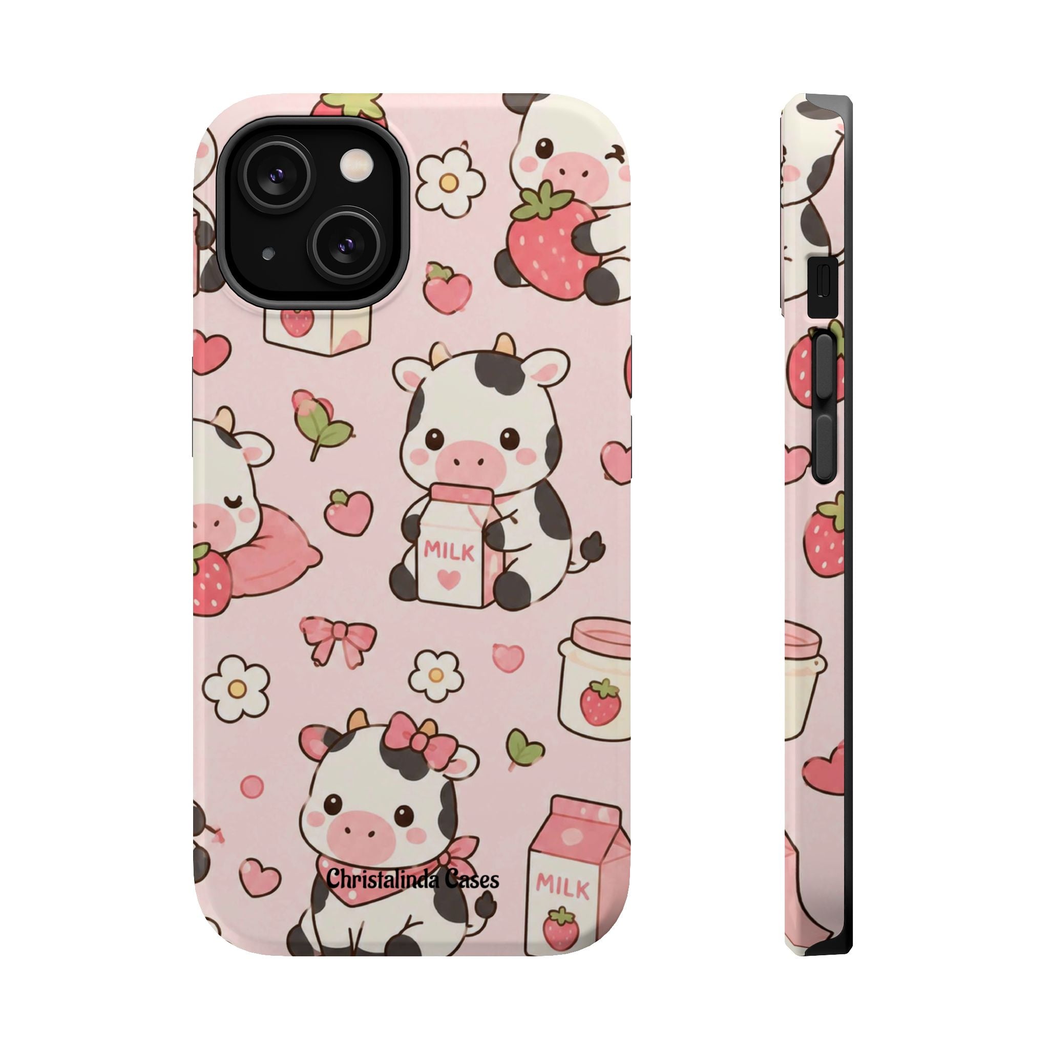 Strawberry Moo Impact-Resistant MagSafe Phone Case