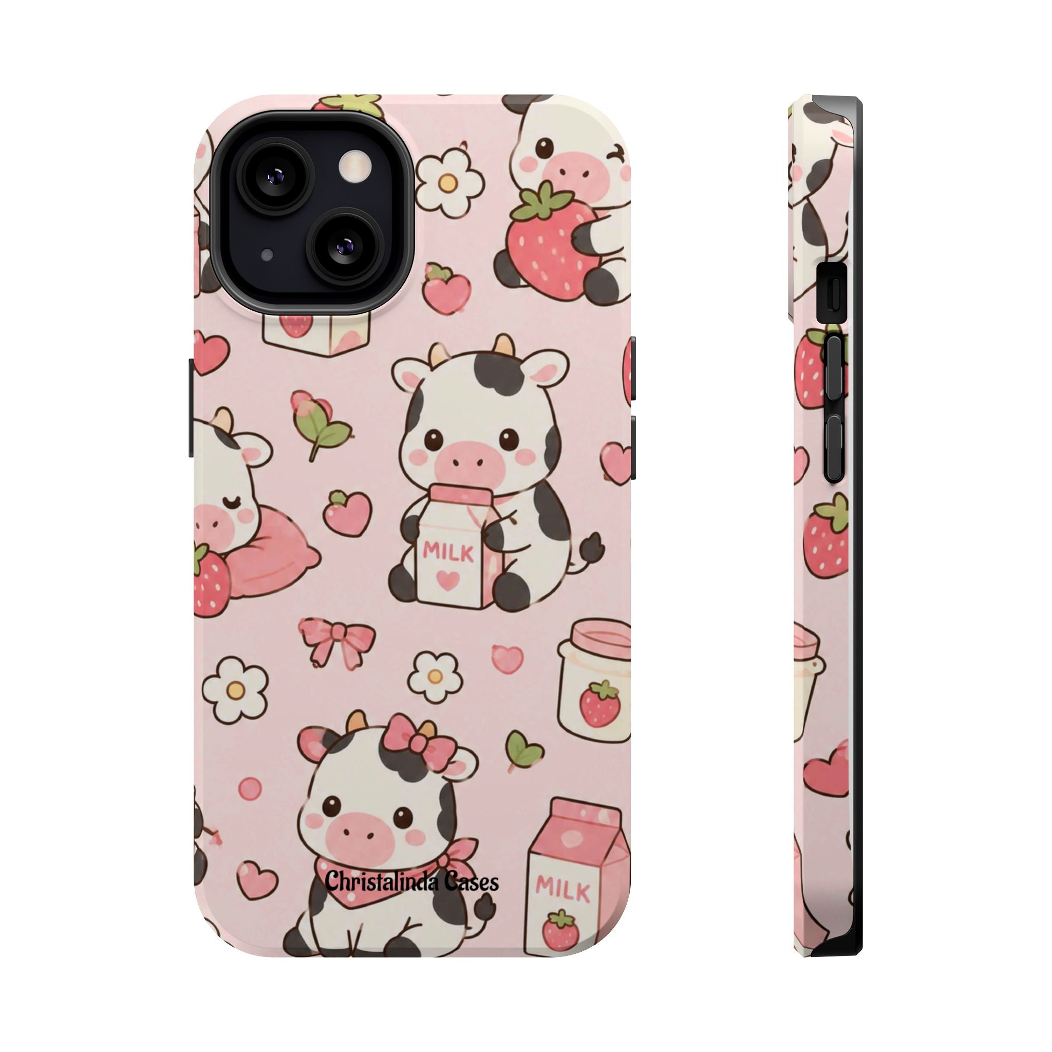Strawberry Moo Impact-Resistant MagSafe Phone Case