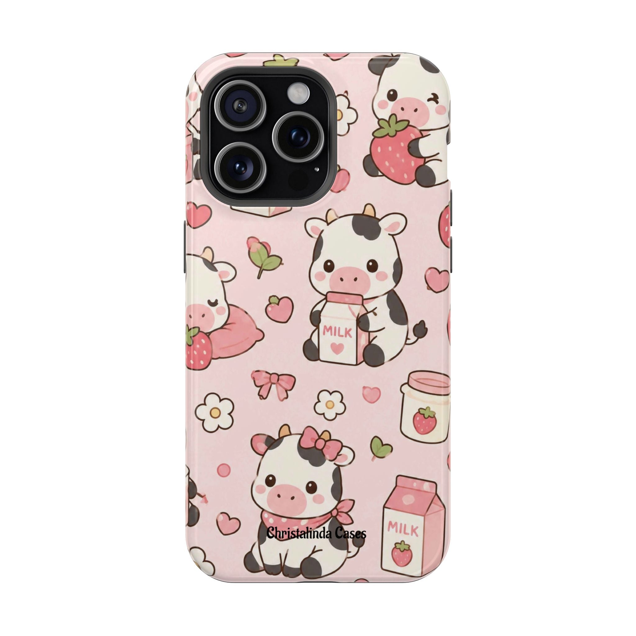 Strawberry Moo Impact-Resistant MagSafe Phone Case