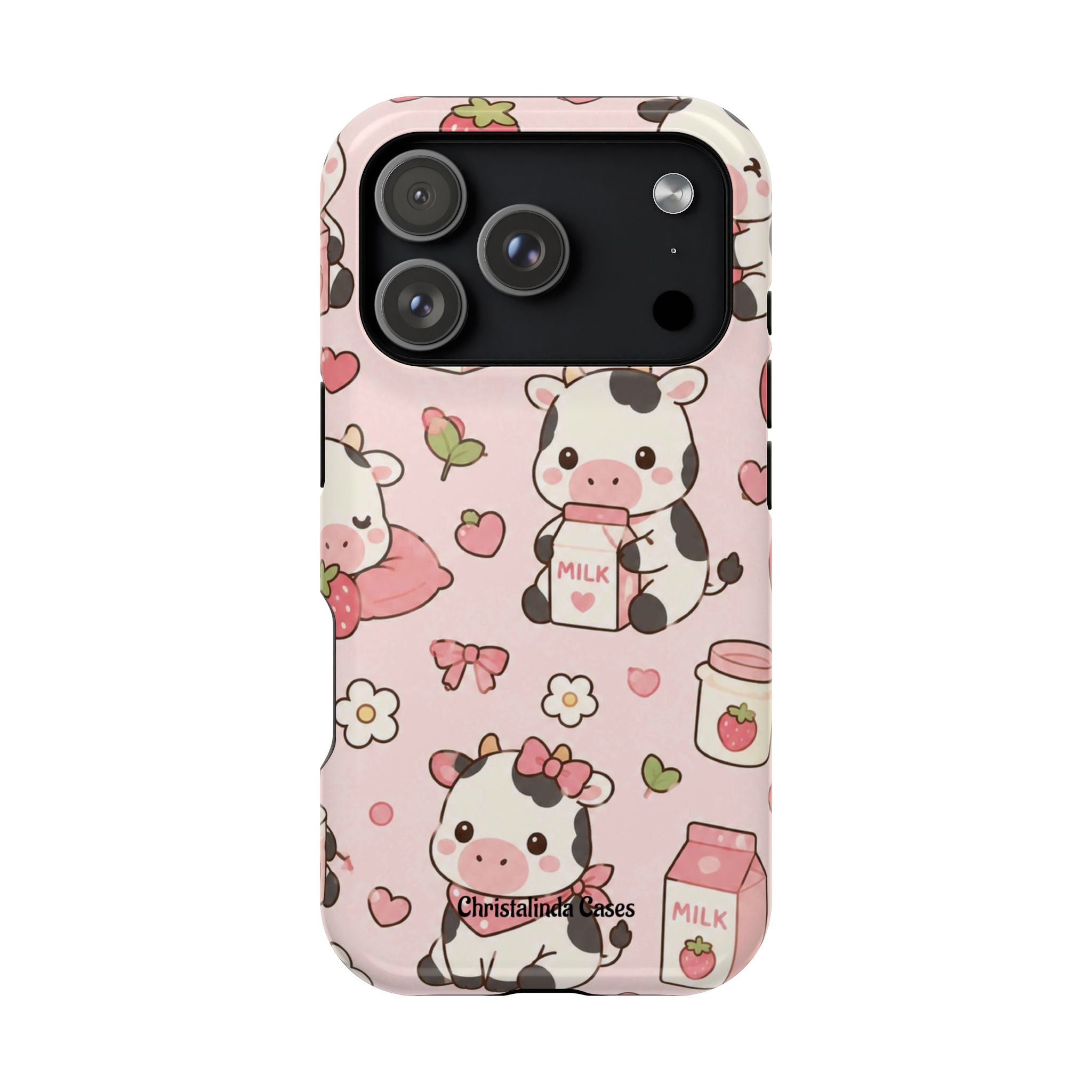 Strawberry Moo Impact-Resistant MagSafe Phone Case