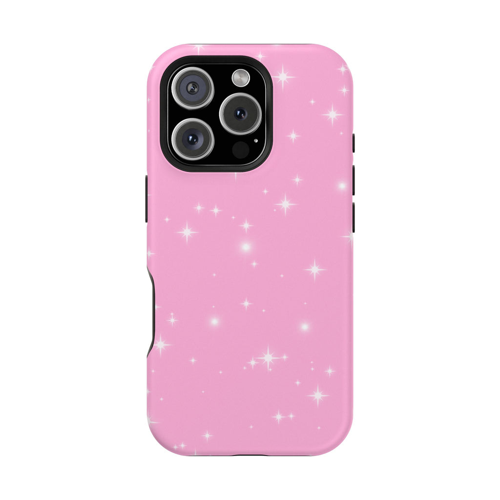 Sparkling Pink Impact-Resistant MagSafe Phone Case