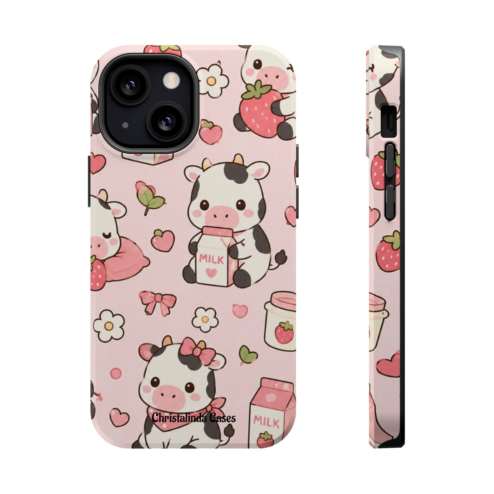 Strawberry Moo Impact-Resistant MagSafe Phone Case