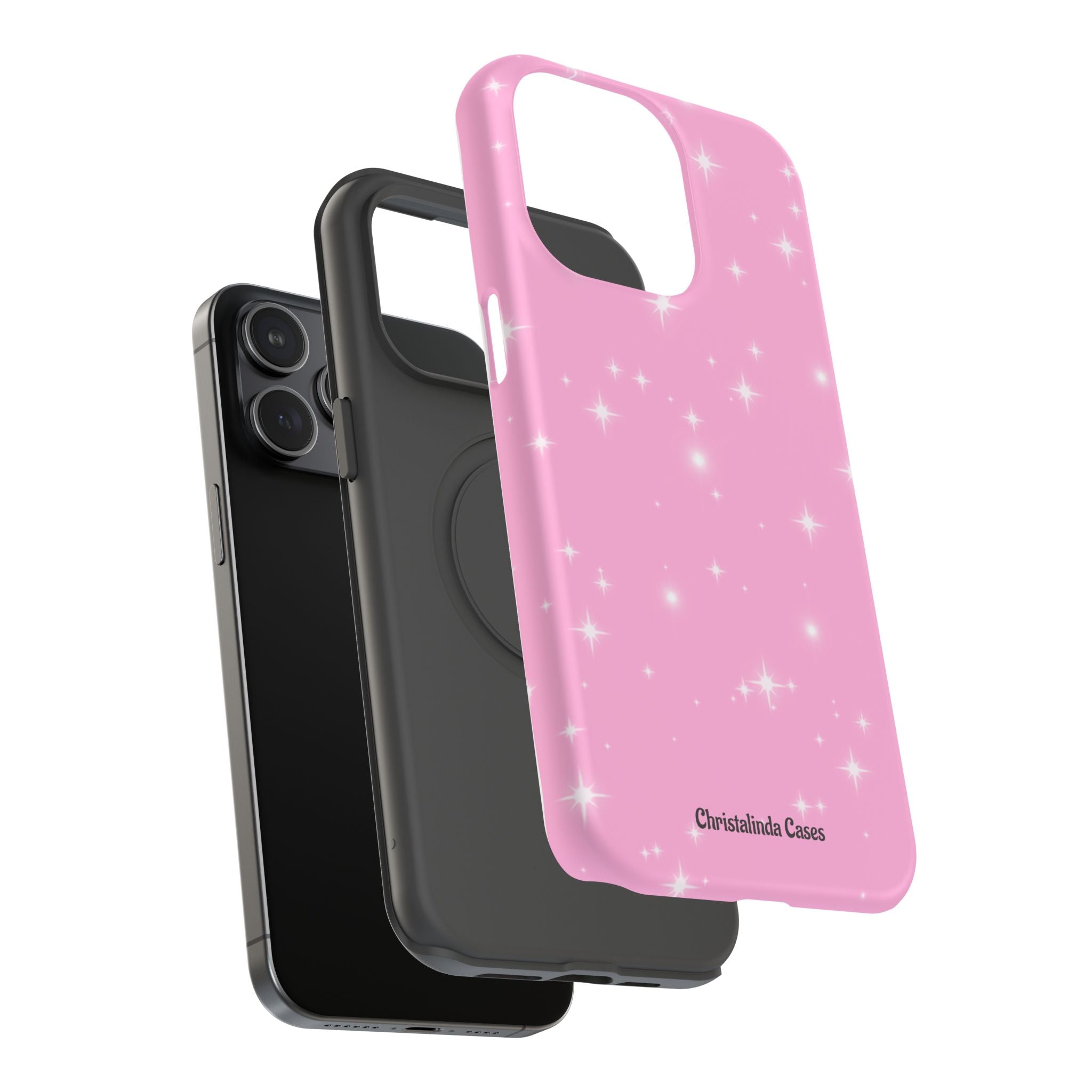 Sparkling Pink Impact-Resistant MagSafe Phone Case