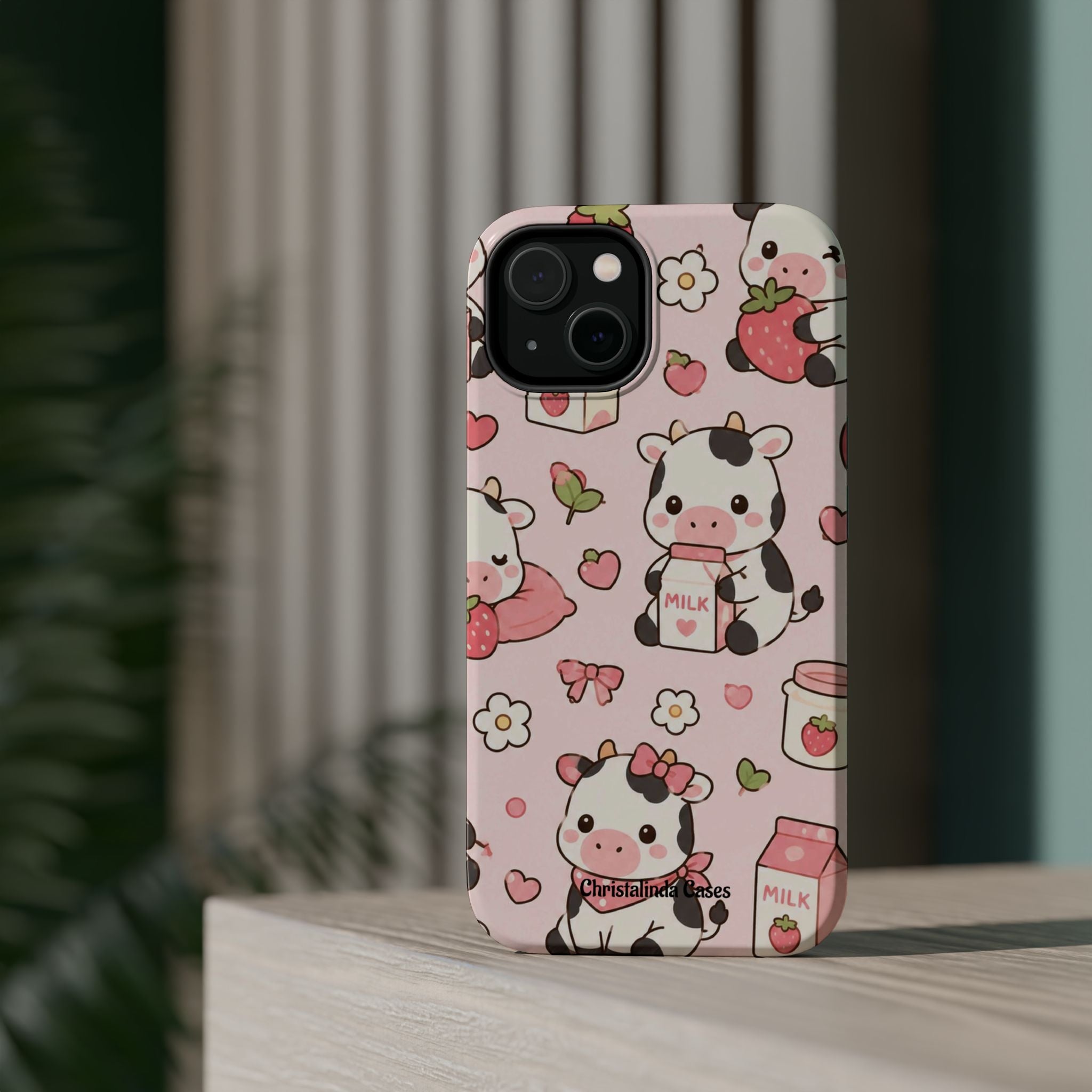 Strawberry Moo Impact-Resistant MagSafe Phone Case