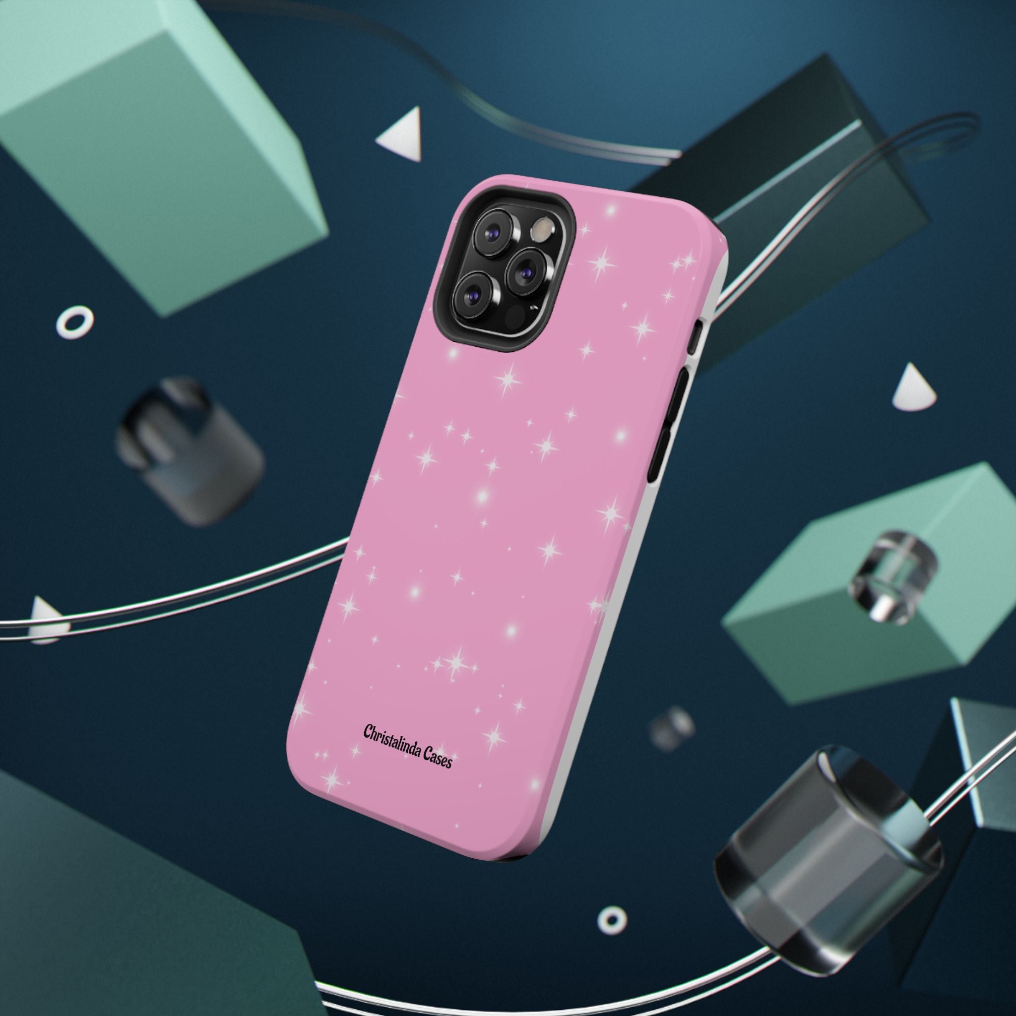 Sparkling Pink Impact-Resistant MagSafe Phone Case