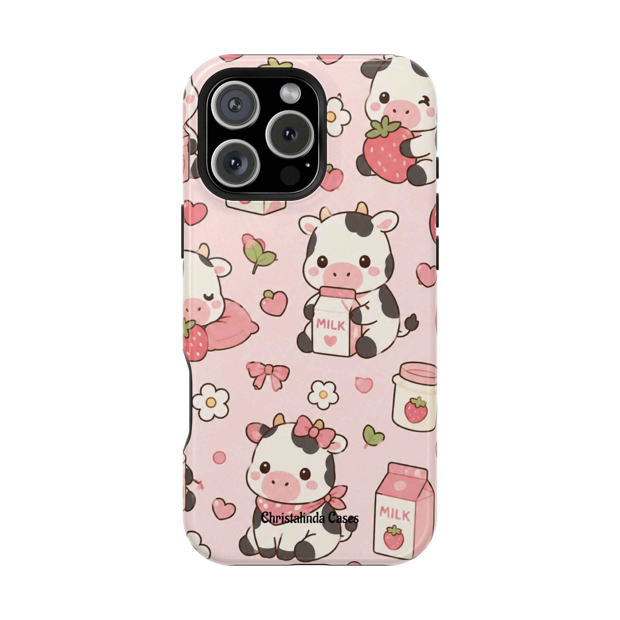 Strawberry Moo Impact-Resistant MagSafe Phone Case