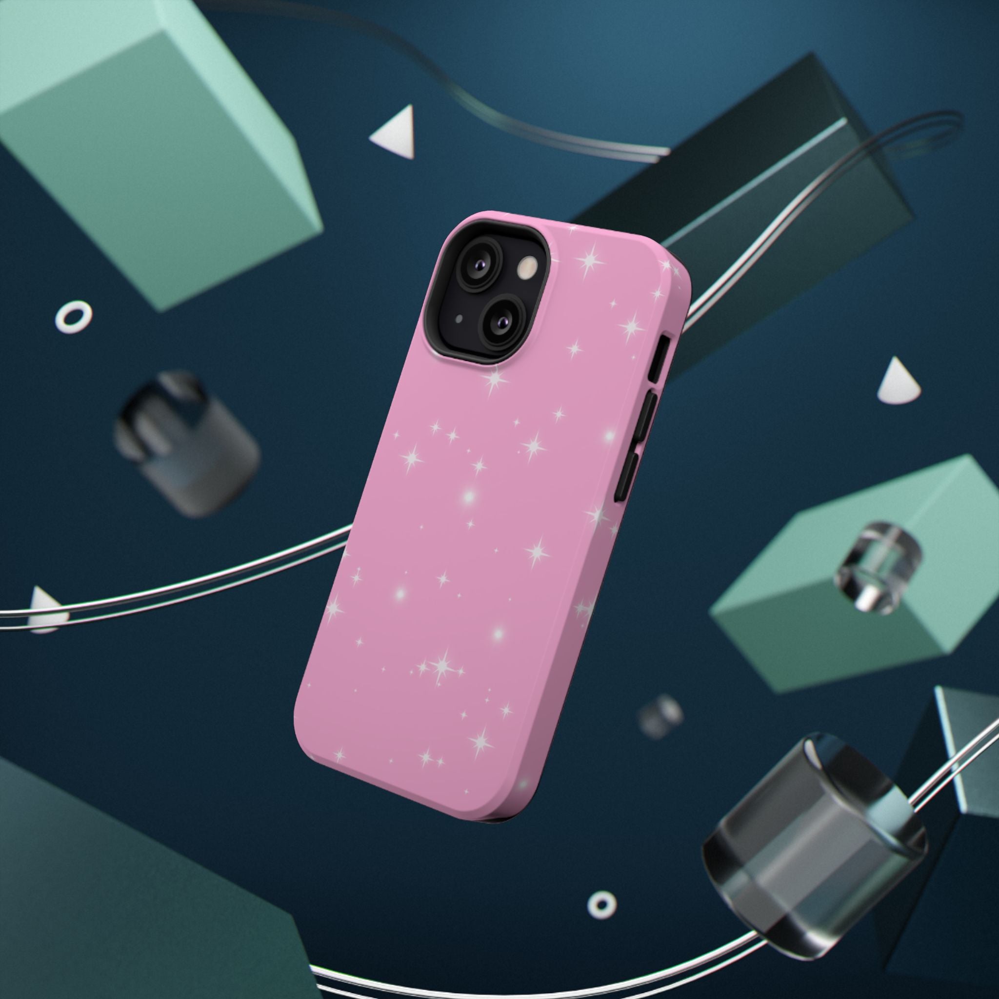 Sparkling Pink Impact-Resistant MagSafe Phone Case