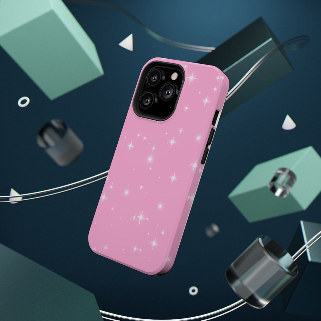 Sparkling Pink Impact-Resistant MagSafe Phone Case