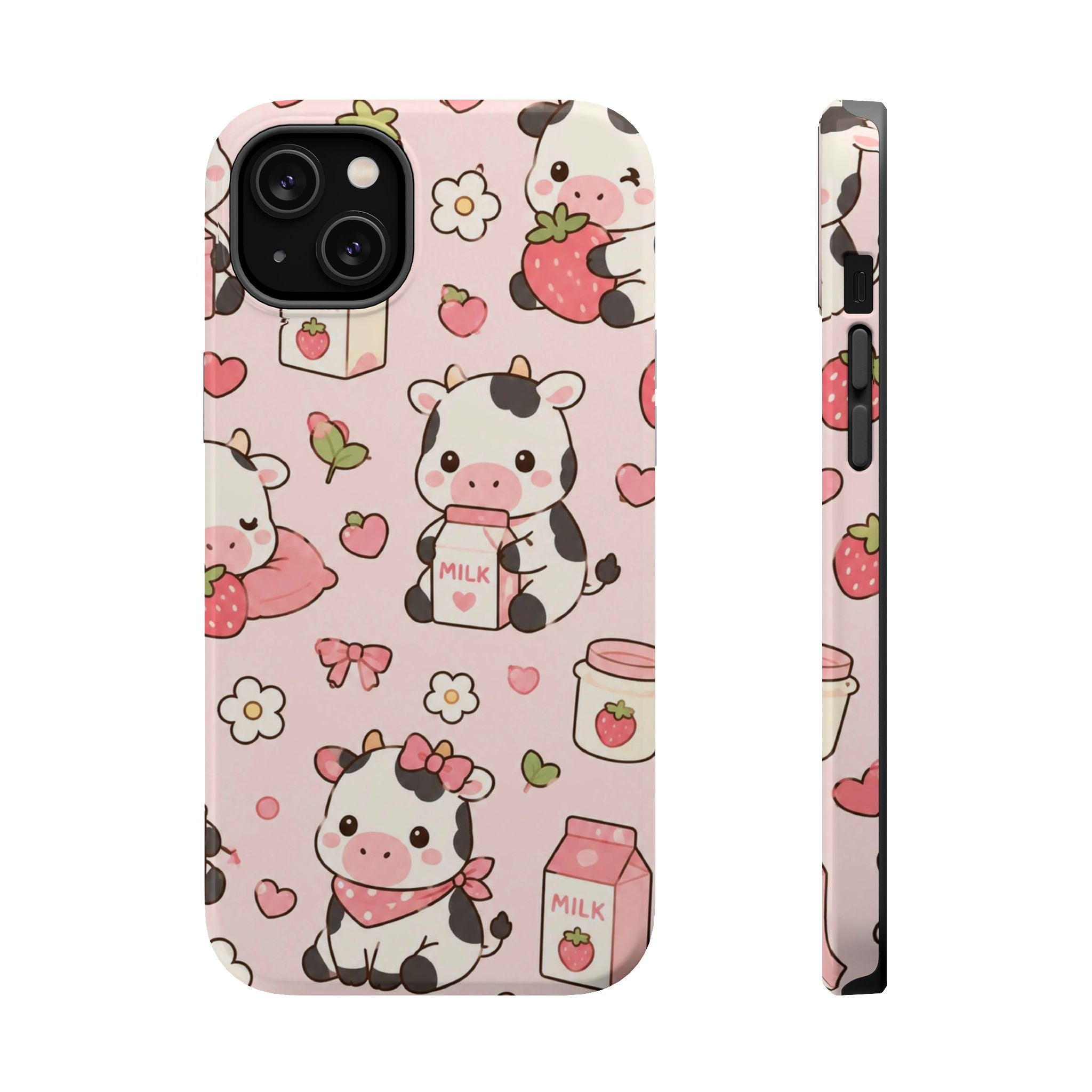 Strawberry Moo Impact-Resistant MagSafe Phone Case