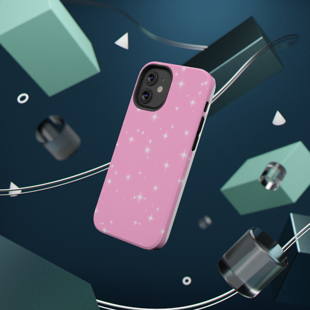 Sparkling Pink Impact-Resistant MagSafe Phone Case