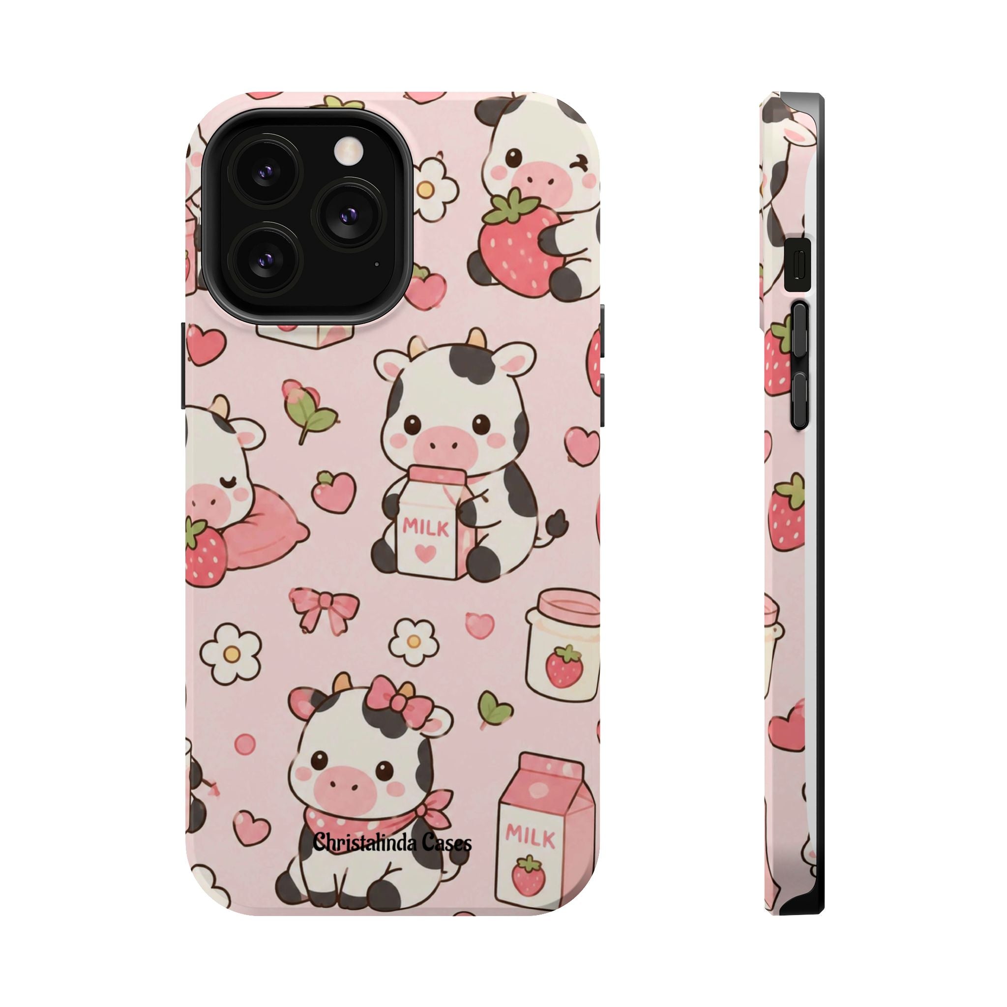 Strawberry Moo Impact-Resistant MagSafe Phone Case
