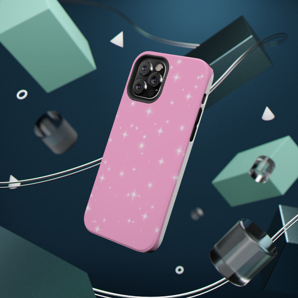Sparkling Pink Impact-Resistant MagSafe Phone Case