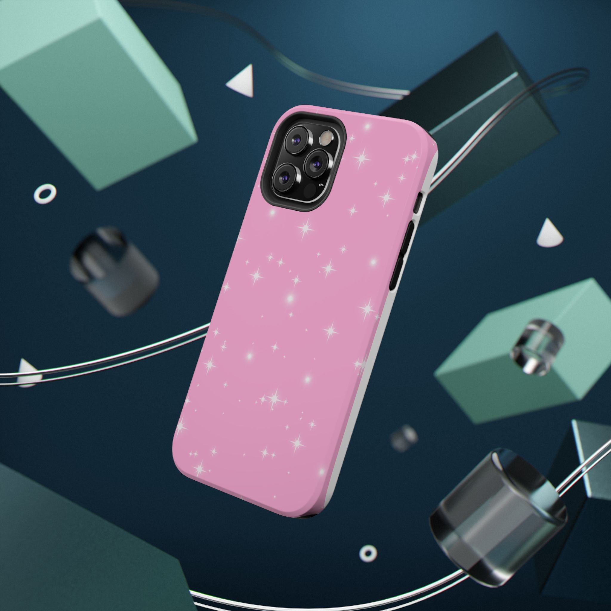 Sparkling Pink Impact-Resistant MagSafe Phone Case